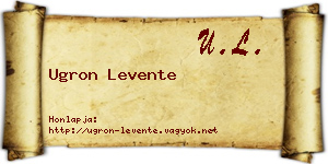 Ugron Levente névjegykártya